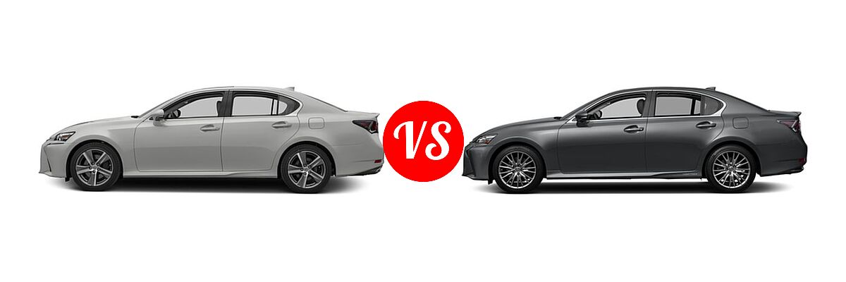 2016 Lexus GS 350 Sedan 4dr Sdn AWD / 4dr Sdn RWD vs. 2016 Lexus GS 450h Sedan Hybrid - Side Comparison