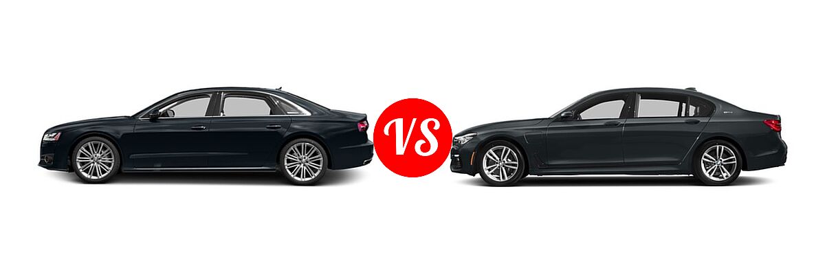 2017 Audi A8 Sedan Sport vs. 2017 BMW 7 Series Sedan Hybrid 740e xDrive iPerformance - Side Comparison