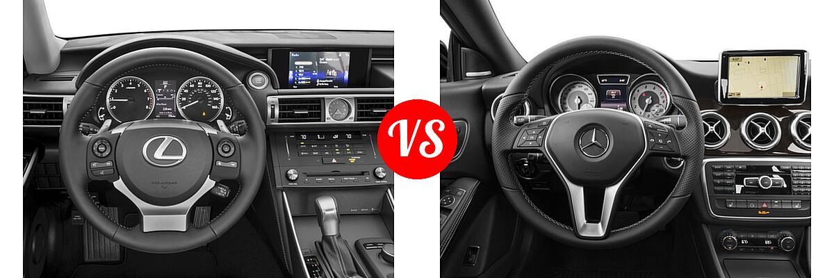 2016 Lexus IS 200t Sedan 4dr Sdn vs. 2016 Mercedes-Benz CLA-Class Sedan CLA 250 - Dashboard Comparison