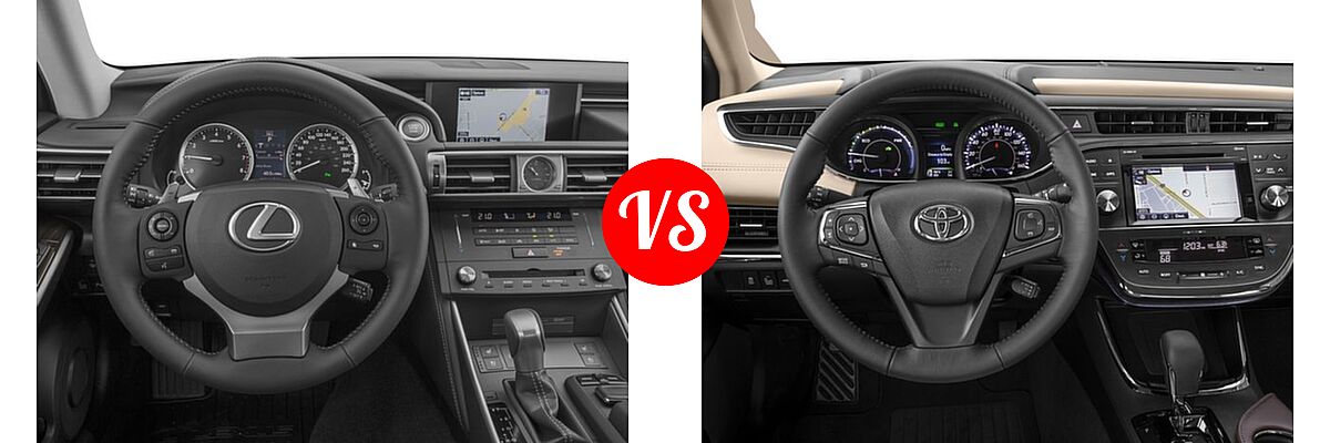 2016 Lexus IS 300 Sedan 4dr Sdn AWD vs. 2016 Toyota Avalon Hybrid Sedan XLE Plus / XLE Premium - Dashboard Comparison