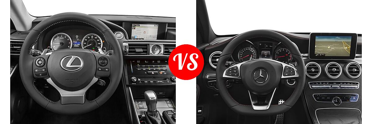 2016 Lexus IS 350 Sedan 4dr Sdn AWD / 4dr Sdn RWD vs. 2016 Mercedes-Benz C-Class C 450 AMG 4MATIC Sedan C 450 AMG - Dashboard Comparison