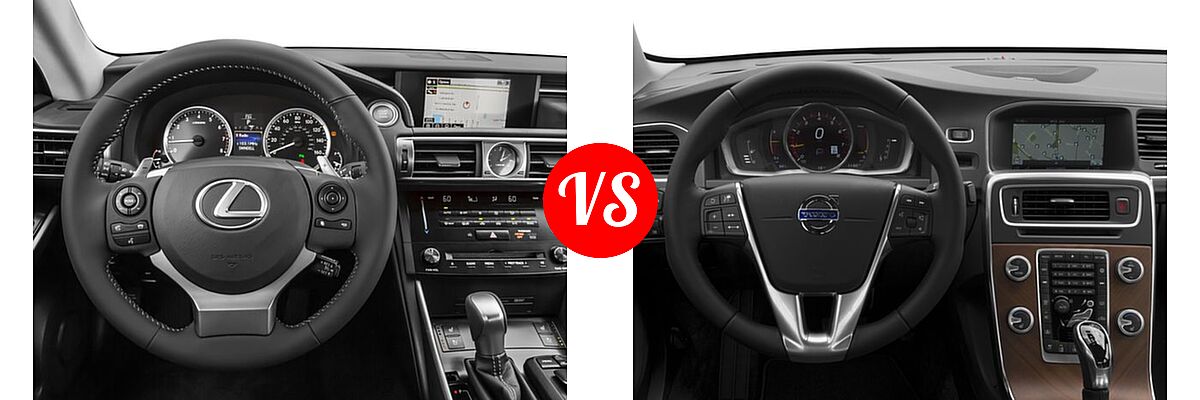 2016 Lexus IS 350 Sedan 4dr Sdn AWD / 4dr Sdn RWD vs. 2016 Volvo S60 Sedan T5 Drive-E Platinum / T5 Drive-E Premier / T5 Platinum / T5 Premier - Dashboard Comparison