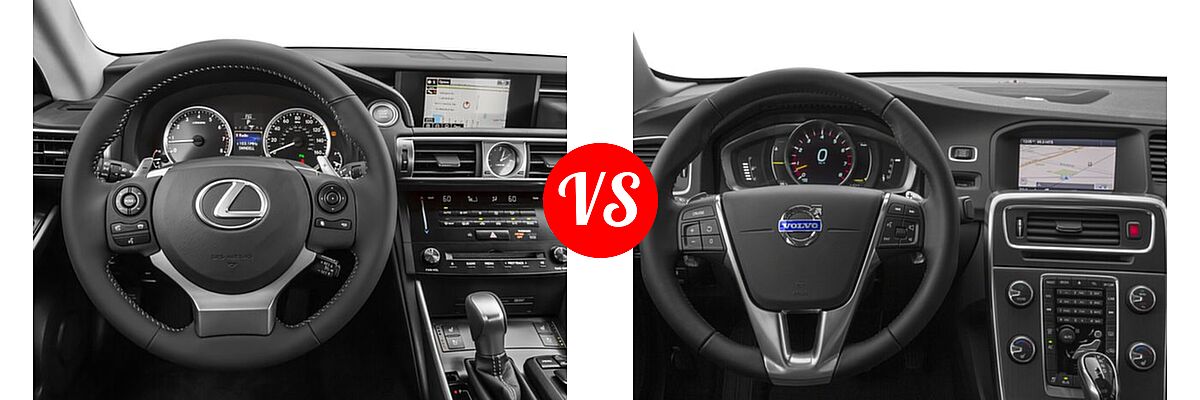 2016 Lexus IS 350 Sedan 4dr Sdn AWD / 4dr Sdn RWD vs. 2016 Volvo S60 Sedan T5 / T5 Drive-E / T5 Drive-E Premier / T5 Premier / T6 Drive-E / T6 Drive-E Platinum - Dashboard Comparison