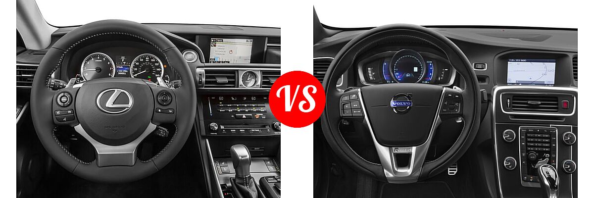 2016 Lexus IS 350 Sedan 4dr Sdn AWD / 4dr Sdn RWD vs. 2016 Volvo S60 Sedan T6 Drive-E R-Design / T6 Drive-E R-Design Platinum / T6 R-Design / T6 R-Design Platinum - Dashboard Comparison