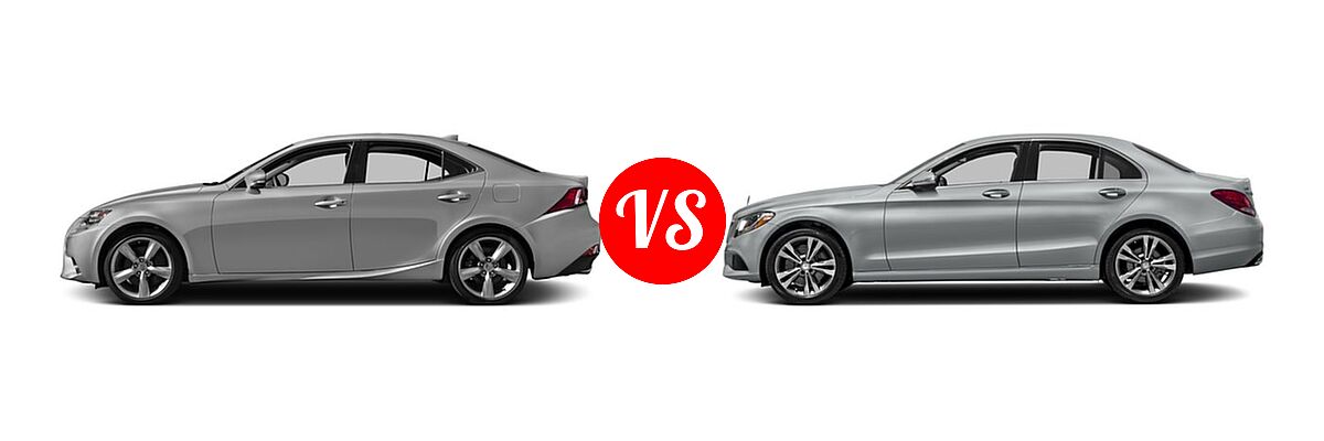 2016 Lexus IS 350 Sedan 4dr Sdn AWD / 4dr Sdn RWD vs. 2016 Mercedes-Benz C-Class Sedan C 300 Luxury - Side Comparison