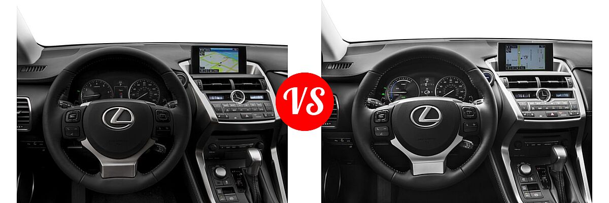 2016 Lexus NX 200t SUV AWD 4dr / FWD 4dr vs. 2016 Lexus NX 300h SUV AWD 4dr / FWD 4dr - Dashboard Comparison