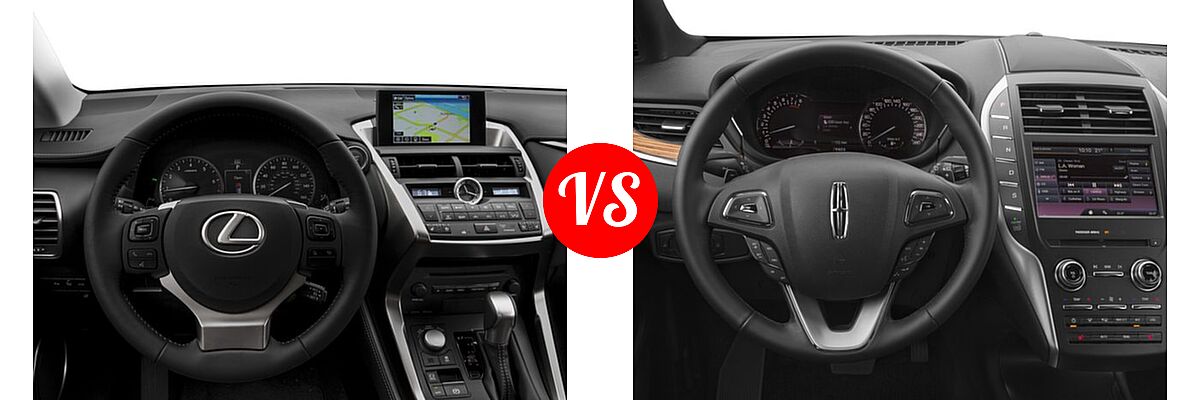 2016 Lexus NX 200t SUV AWD 4dr / FWD 4dr vs. 2016 Lincoln MKC SUV Black Label / Reserve / Select - Dashboard Comparison