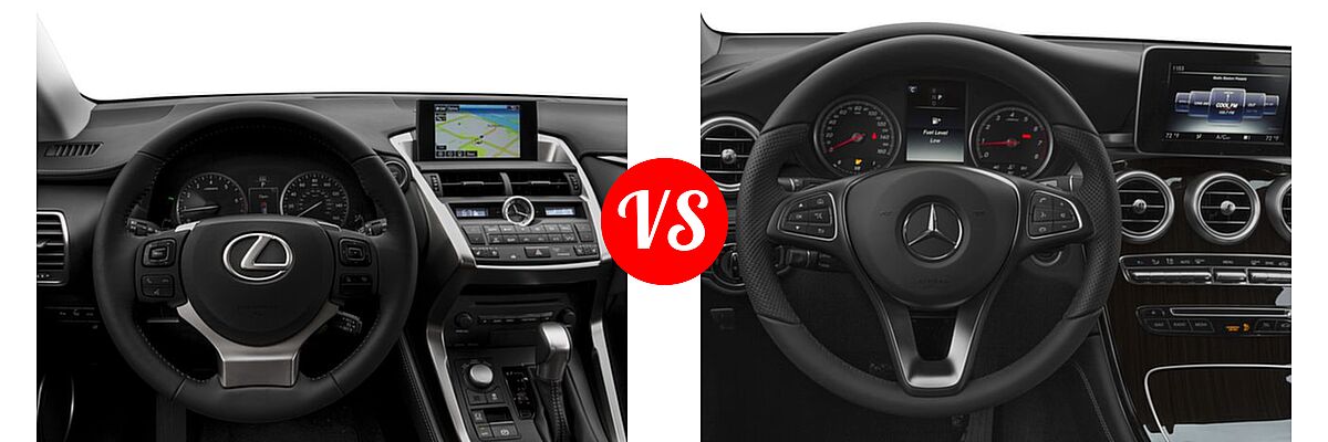 2016 Lexus NX 200t SUV AWD 4dr / FWD 4dr vs. 2016 Mercedes-Benz GLC-Class SUV GLC 300 - Dashboard Comparison