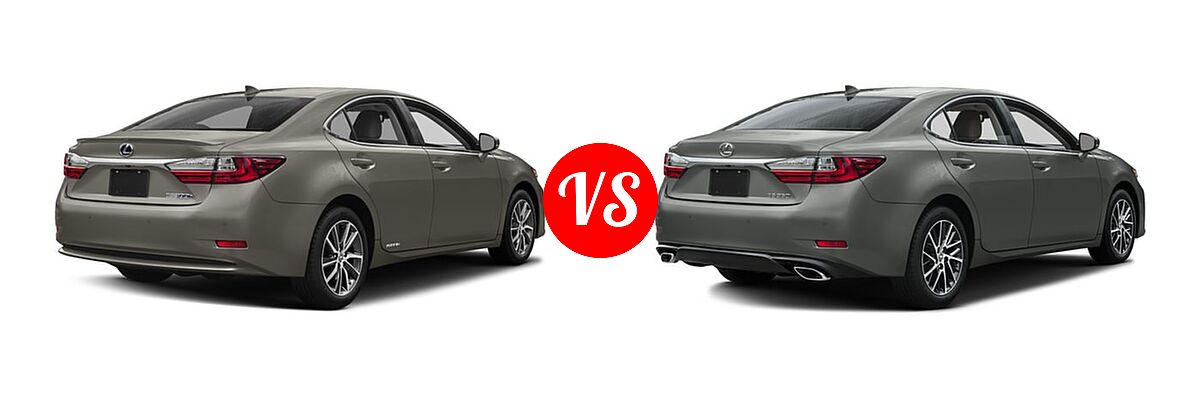 2016 Lexus ES 300h Sedan Hybrid vs. 2016 Lexus ES 350 Sedan 4dr Sdn - Rear Right Comparison