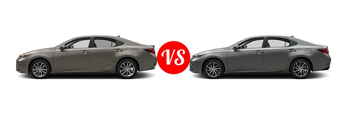 2016 Lexus ES 300h Sedan Hybrid vs. 2016 Lexus ES 350 Sedan 4dr Sdn - Side Comparison