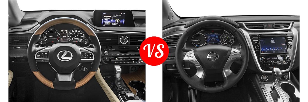 2016 Lexus RX 350 SUV AWD 4dr / FWD 4dr vs. 2016 Nissan Murano SUV Hybrid Platinum / SL - Dashboard Comparison