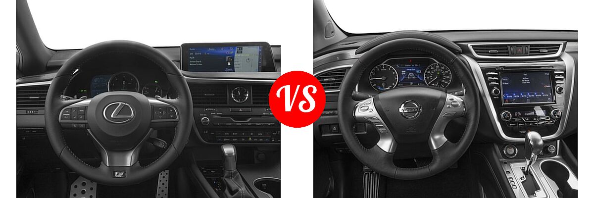 2016 Lexus RX 350 SUV F Sport vs. 2016 Nissan Murano SUV Hybrid Platinum / SL - Dashboard Comparison