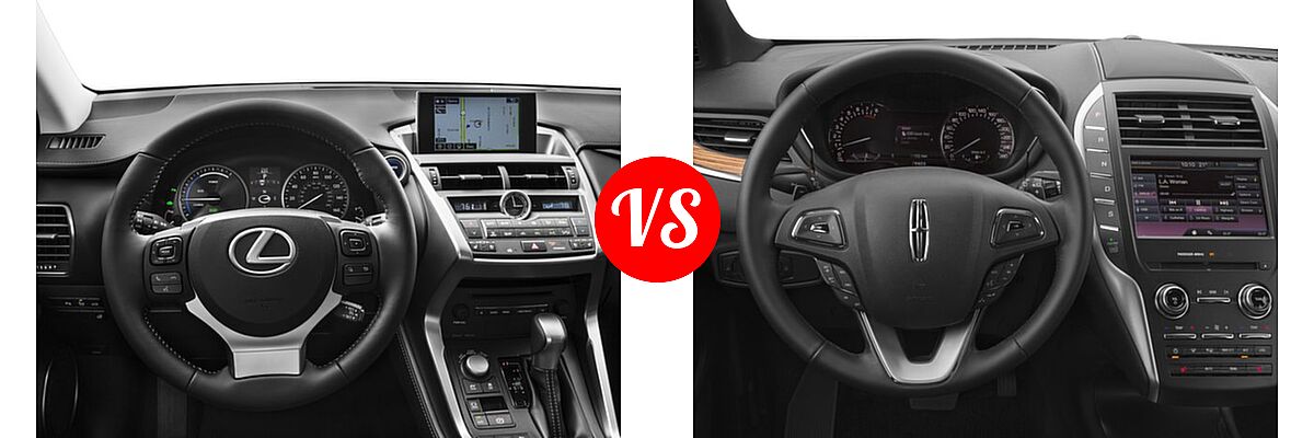 2016 Lexus NX 300h SUV AWD 4dr / FWD 4dr vs. 2016 Lincoln MKC SUV Black Label / Reserve / Select - Dashboard Comparison