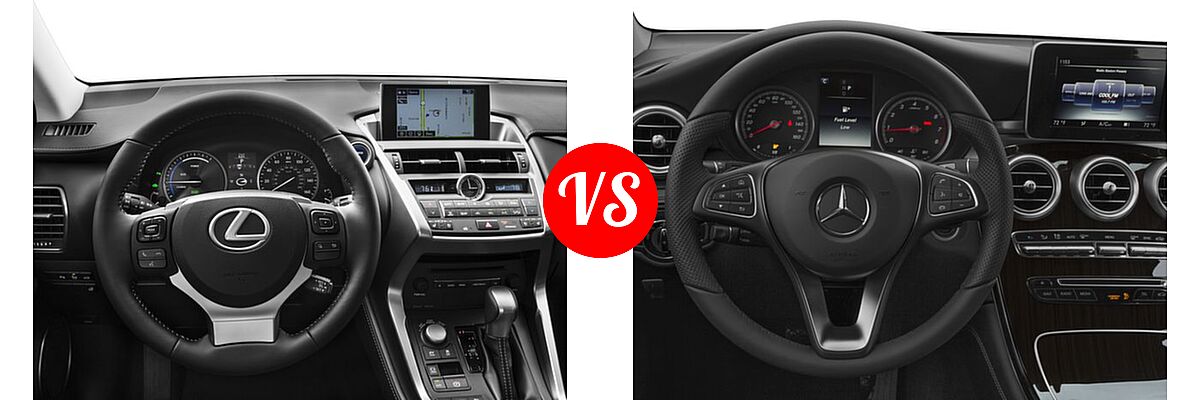 2016 Lexus NX 300h SUV AWD 4dr / FWD 4dr vs. 2016 Mercedes-Benz GLC-Class SUV GLC 300 - Dashboard Comparison