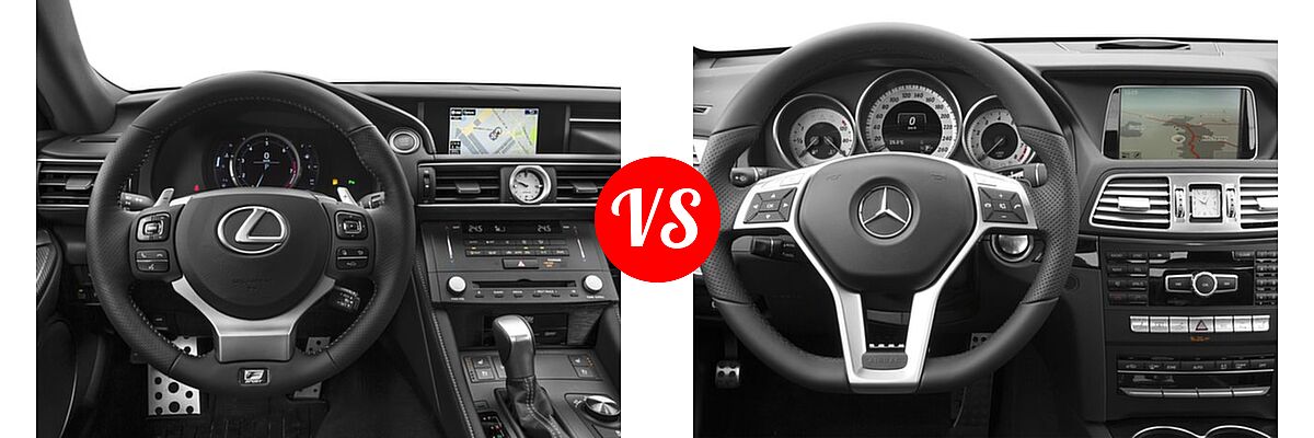 2016 Lexus RC 350 Coupe 2dr Cpe AWD / 2dr Cpe RWD vs. 2016 Mercedes-Benz E-Class Coupe E 400 - Dashboard Comparison