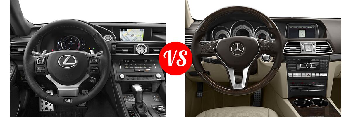 2016 Lexus RC 350 Coupe 2dr Cpe AWD / 2dr Cpe RWD vs. 2016 Mercedes-Benz E-Class Coupe E 550 - Dashboard Comparison