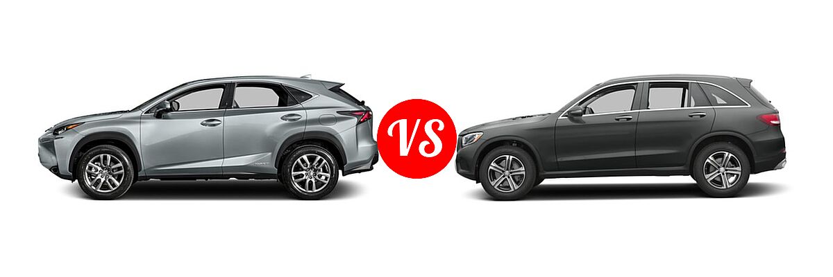 2016 Lexus NX 300h SUV AWD 4dr / FWD 4dr vs. 2016 Mercedes-Benz GLC-Class SUV GLC 300 - Side Comparison