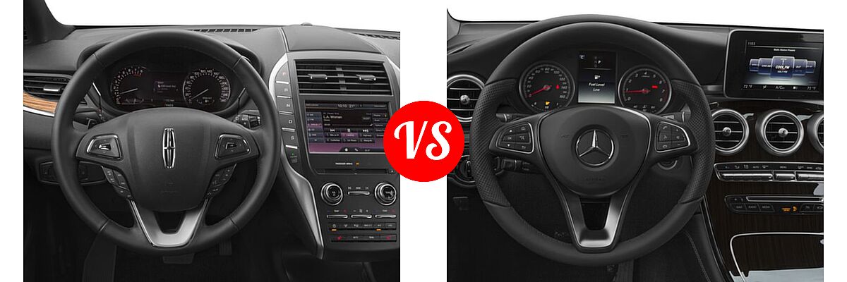 2016 Lincoln MKC SUV Black Label / Reserve / Select vs. 2016 Mercedes-Benz GLC-Class SUV GLC 300 - Dashboard Comparison