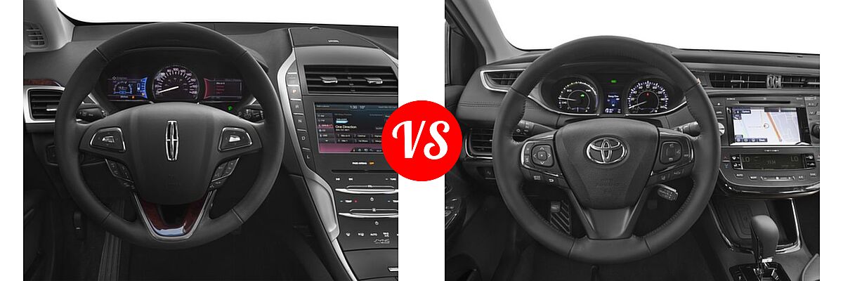 2016 Lincoln MKZ Sedan Hybrid Hybrid / Hybrid Black Label vs. 2016 Toyota Avalon Hybrid Sedan Limited - Dashboard Comparison