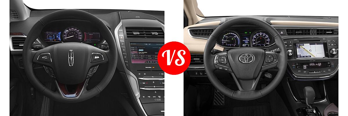 2016 Lincoln MKZ Sedan Hybrid Hybrid / Hybrid Black Label vs. 2016 Toyota Avalon Hybrid Sedan XLE Plus / XLE Premium - Dashboard Comparison