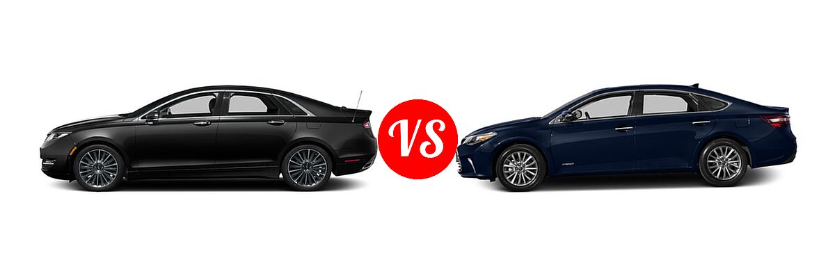2016 Lincoln MKZ Sedan Hybrid Hybrid / Hybrid Black Label vs. 2016 Toyota Avalon Hybrid Sedan Limited - Side Comparison