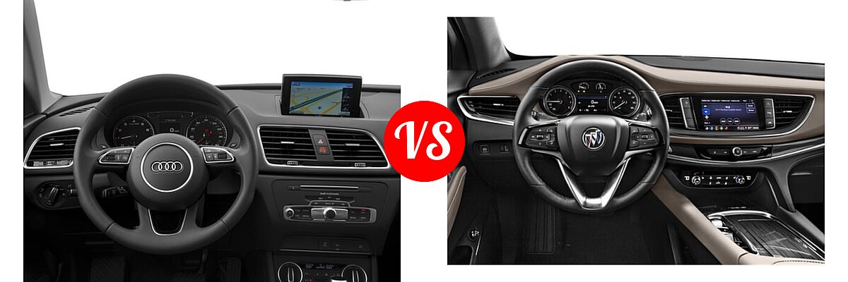 2017 Audi Q3 SUV Premium / Premium Plus / Prestige vs. 2023 Buick Enclave SUV Avenir / Essence / Premium - Dashboard Comparison