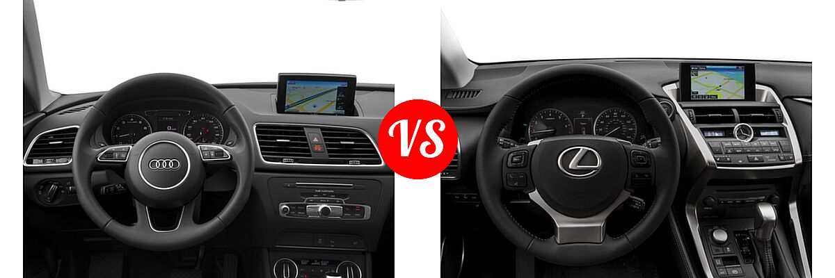 2017 Audi Q3 SUV Premium / Premium Plus / Prestige vs. 2017 Lexus NX 200t SUV NX Turbo - Dashboard Comparison