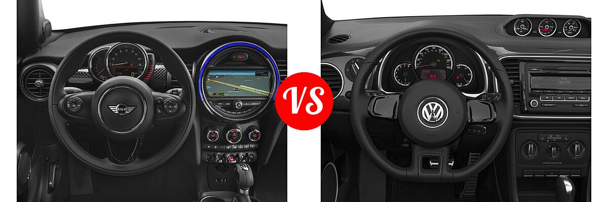 2016 MINI Cooper Convertible S vs. 2016 Volkswagen Beetle Convertible Convertible 1.8T S / 1.8T SE / 1.8T SEL - Dashboard Comparison