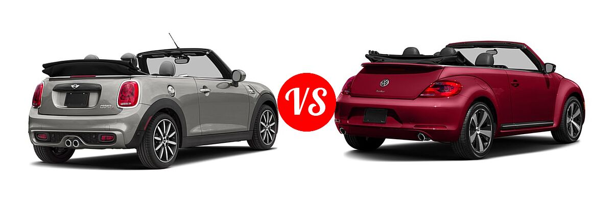 2016 MINI Cooper Convertible S vs. 2016 Volkswagen Beetle Convertible Convertible 1.8T S / 1.8T SE / 1.8T SEL - Rear Right Comparison