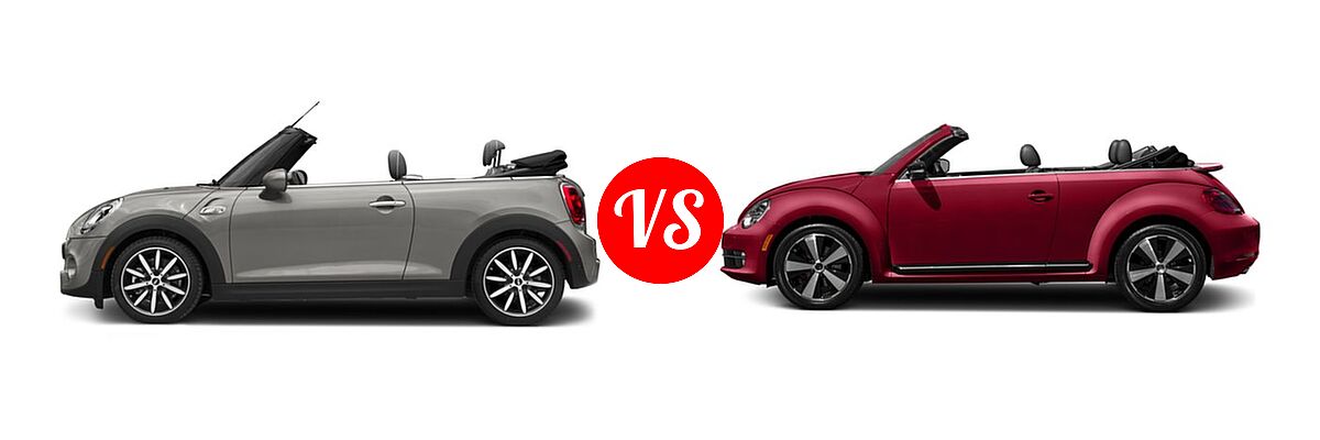 2016 MINI Cooper Convertible S vs. 2016 Volkswagen Beetle Convertible Convertible 1.8T S / 1.8T SE / 1.8T SEL - Side Comparison
