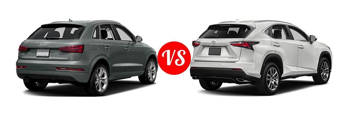 2017 Audi Q3 SUV Premium / Premium Plus / Prestige vs. 2017 Lexus NX 200t SUV NX Turbo - Rear Right Comparison