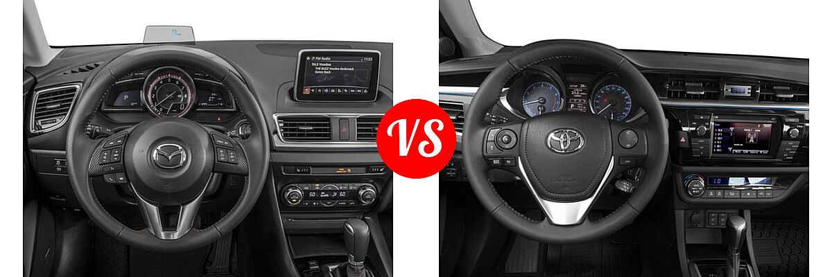 2016 Mazda 3 Sedan s Touring vs. 2016 Toyota Corolla Sedan S / S Plus / S Premium / S w/Special Edition Pkg - Dashboard Comparison