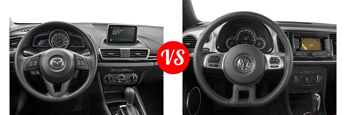 2016 Mazda 3 Hatchback i Sport vs. 2016 Volkswagen Beetle Hatchback 1.8T Classic - Dashboard Comparison