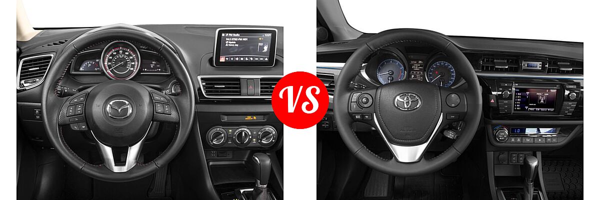 2016 Mazda 3 Sedan i Touring vs. 2016 Toyota Corolla Sedan S / S Plus / S Premium / S w/Special Edition Pkg - Dashboard Comparison