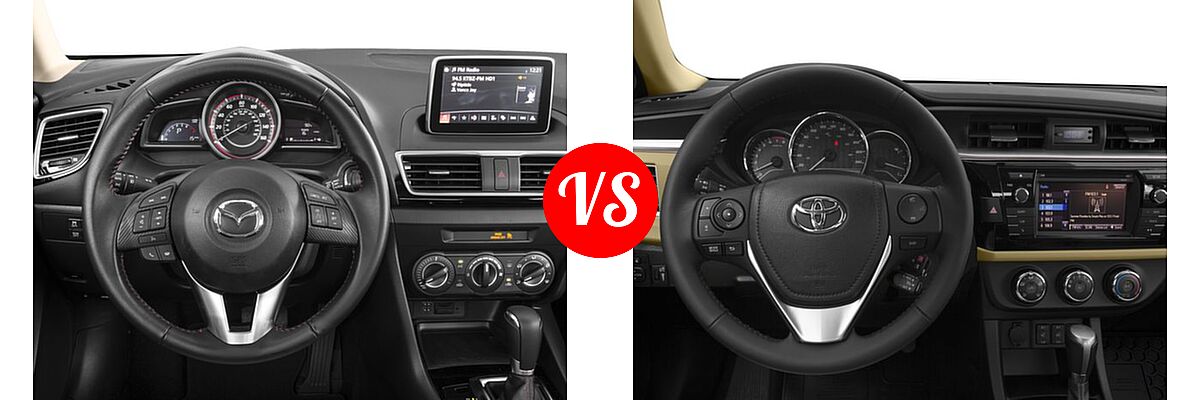 2016 Mazda 3 Sedan i Touring vs. 2016 Toyota Corolla Sedan L / LE / LE ECO / LE ECO Plus / LE ECO Premium / LE Plus / LE Premium - Dashboard Comparison