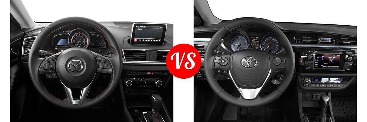 2016 Mazda 3 Sedan s Grand Touring vs. 2016 Toyota Corolla Sedan S / S Plus / S Premium / S w/Special Edition Pkg - Dashboard Comparison