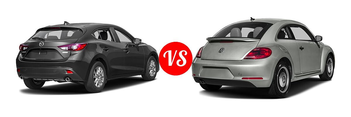 2016 Mazda 3 Hatchback i Touring / s Touring vs. 2016 Volkswagen Beetle Hatchback 1.8T Classic - Rear Right Comparison