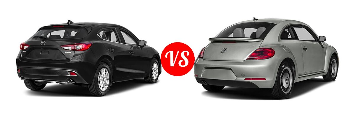 2016 Mazda 3 Hatchback i Grand Touring / s Grand Touring vs. 2016 Volkswagen Beetle Hatchback 1.8T Classic - Rear Right Comparison