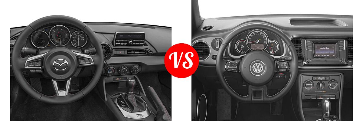 2016 Mazda MX-5 Miata Convertible Sport vs. 2016 Volkswagen Beetle Convertible Convertible 1.8T Denim - Dashboard Comparison