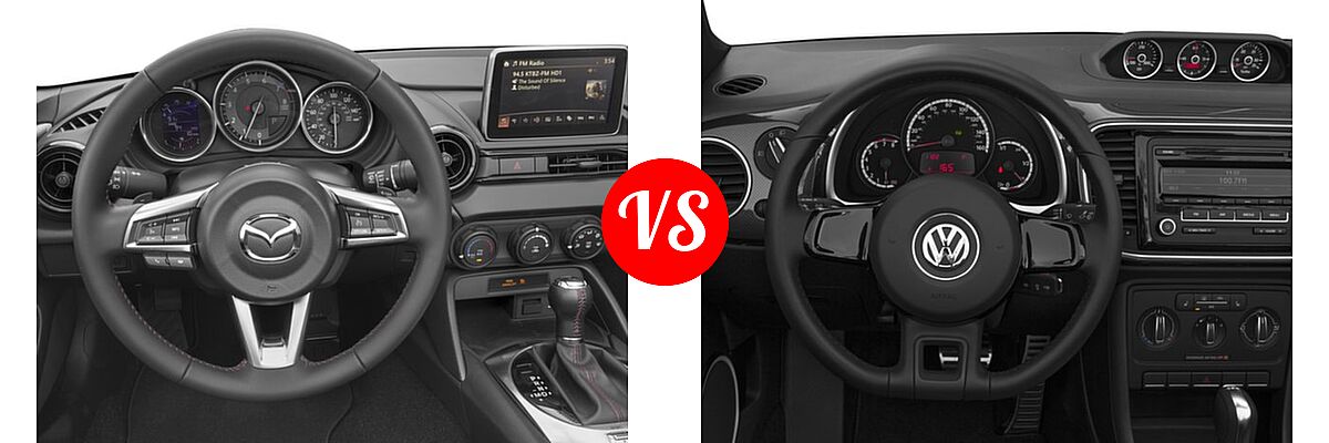 2016 Mazda MX-5 Miata Convertible Club vs. 2016 Volkswagen Beetle Convertible Convertible 1.8T S / 1.8T SE / 1.8T SEL - Dashboard Comparison