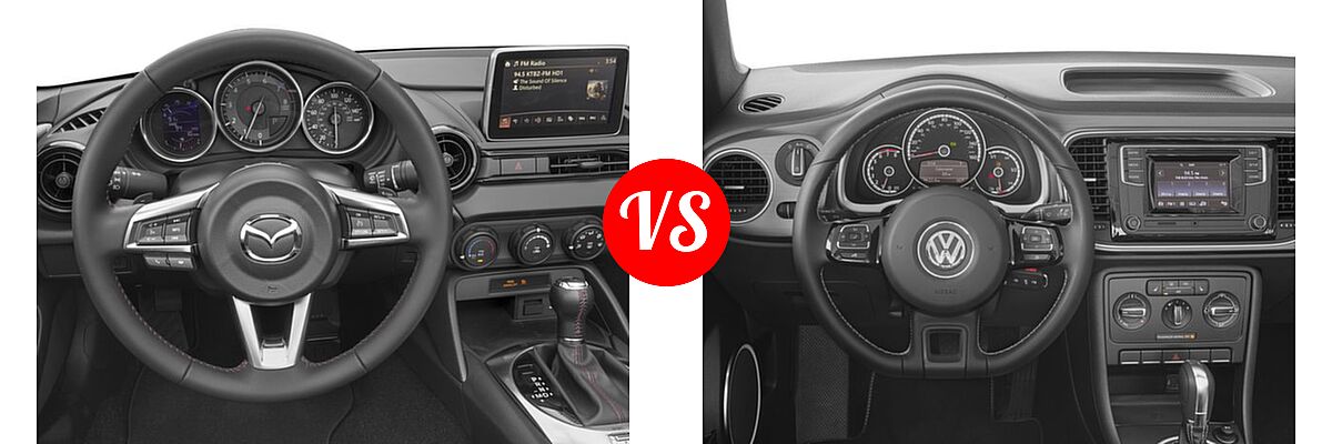 2016 Mazda MX-5 Miata Convertible Club vs. 2016 Volkswagen Beetle Convertible Convertible 1.8T Denim - Dashboard Comparison