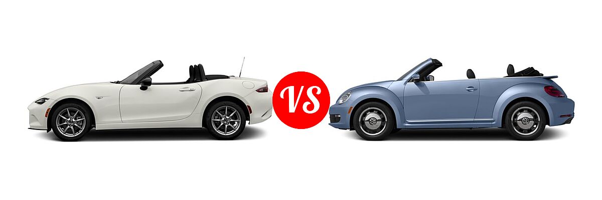 2016 Mazda MX-5 Miata Convertible Sport vs. 2016 Volkswagen Beetle Convertible Convertible 1.8T Denim - Side Comparison