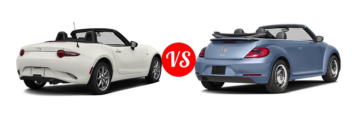 2016 Mazda MX-5 Miata Convertible Sport vs. 2016 Volkswagen Beetle Convertible Convertible 1.8T Denim - Rear Right Comparison