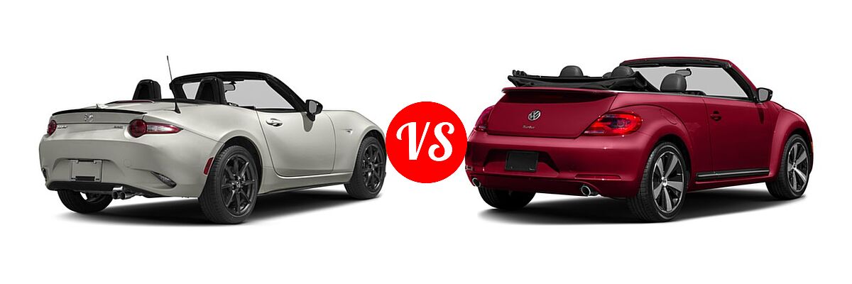 2016 Mazda MX-5 Miata Convertible Club vs. 2016 Volkswagen Beetle Convertible Convertible 1.8T S / 1.8T SE / 1.8T SEL - Rear Right Comparison
