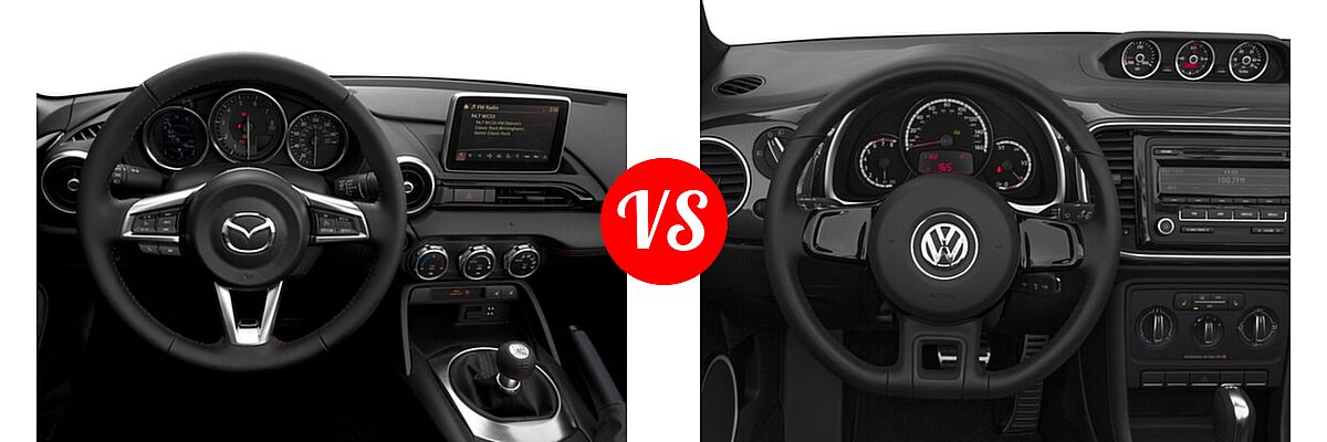 2016 Mazda MX-5 Miata Convertible Grand Touring vs. 2016 Volkswagen Beetle Convertible Convertible 1.8T S / 1.8T SE / 1.8T SEL - Dashboard Comparison
