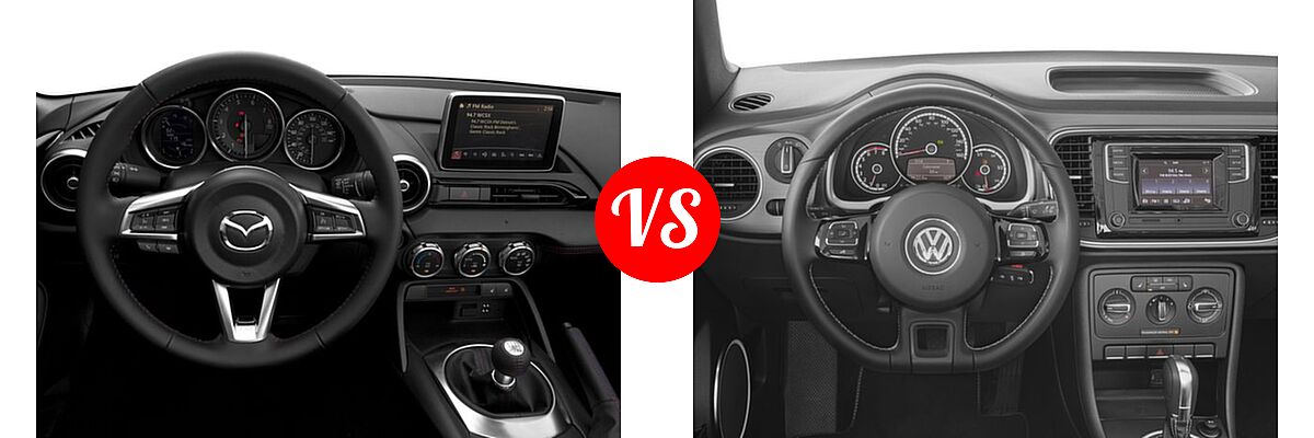 2016 Mazda MX-5 Miata Convertible Grand Touring vs. 2016 Volkswagen Beetle Convertible Convertible 1.8T Denim - Dashboard Comparison