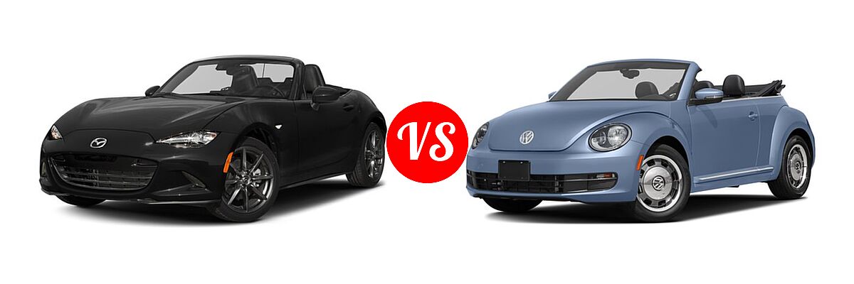 2016 Mazda MX-5 Miata Convertible Grand Touring vs. 2016 Volkswagen Beetle Convertible Convertible 1.8T Denim - Front Left Comparison