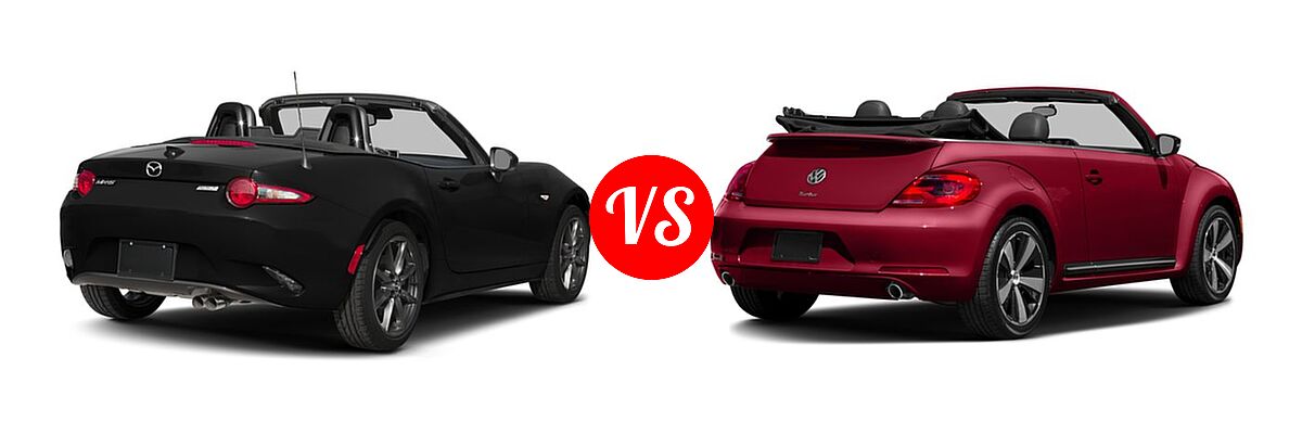 2016 Mazda MX-5 Miata Convertible Grand Touring vs. 2016 Volkswagen Beetle Convertible Convertible 1.8T S / 1.8T SE / 1.8T SEL - Rear Right Comparison
