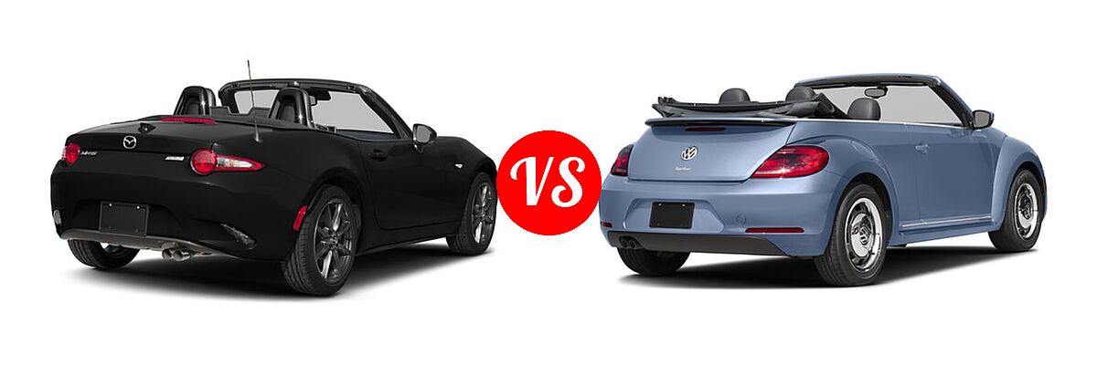 2016 Mazda MX-5 Miata Convertible Grand Touring vs. 2016 Volkswagen Beetle Convertible Convertible 1.8T Denim - Rear Right Comparison