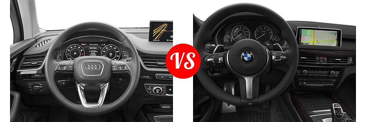 2017 Audi Q7 SUV Premium / Premium Plus / Prestige vs. 2017 BMW X5 SUV sDrive35i / xDrive35i / xDrive50i - Dashboard Comparison